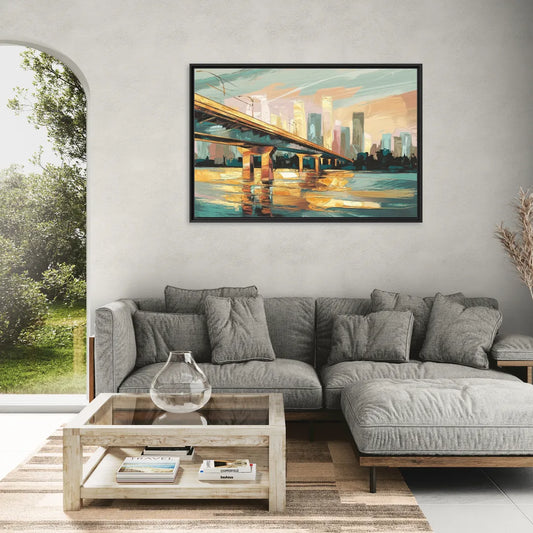 Houston Be Someone Bridge - Living Room Black Frame Canvas