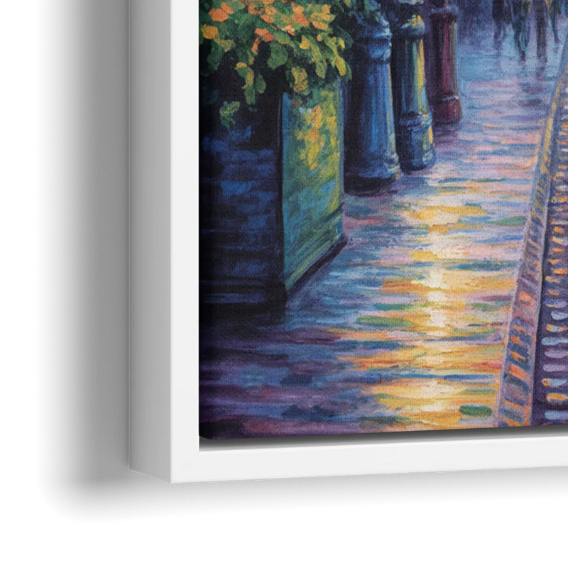 Quebec City in Autumn - Close-Up White Frame Canvas