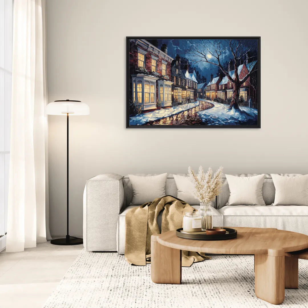 New Hope Historic Downtown - Living Room Black Frame Canvas