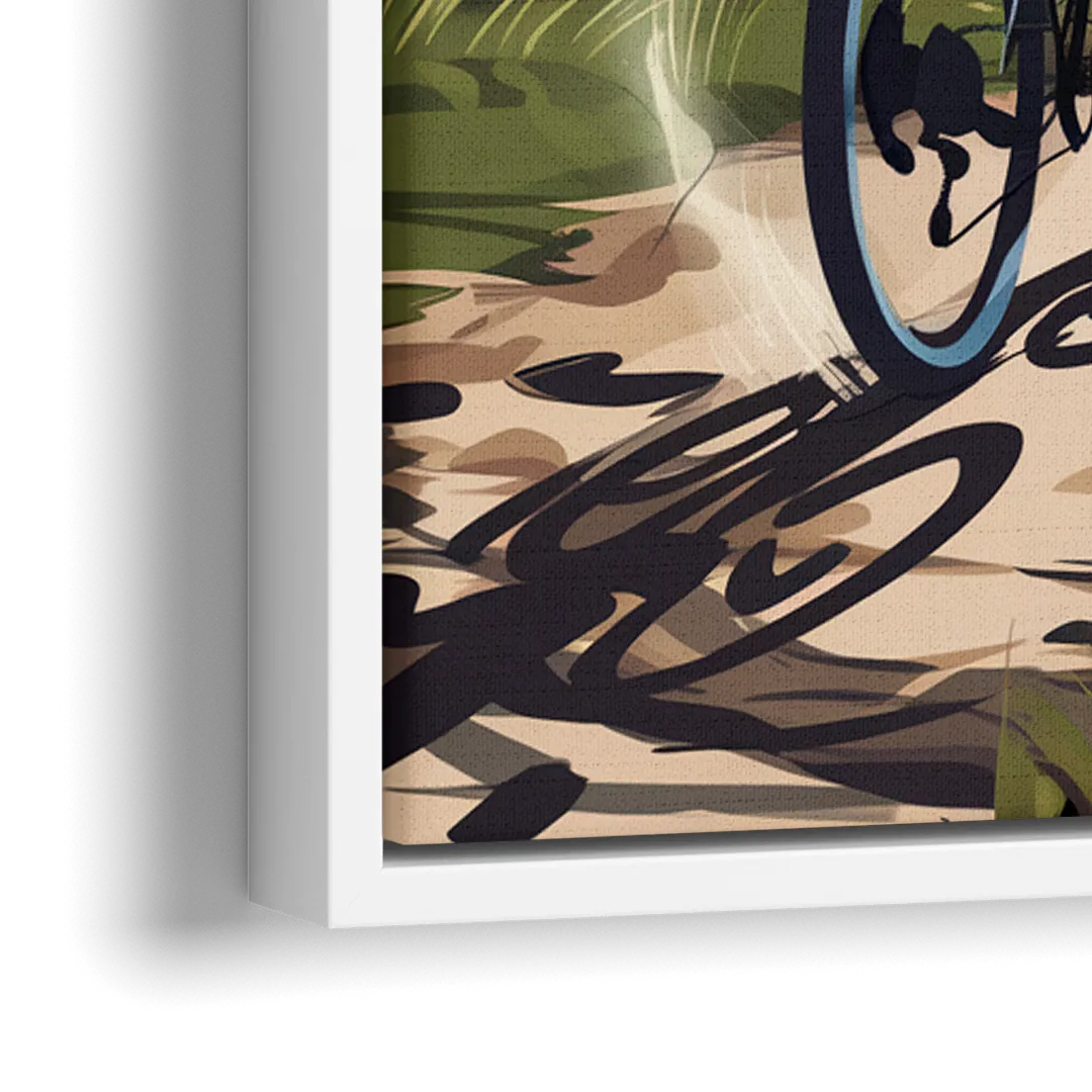 Madison Bike Trails Adventure - Close-Up White Frame Canvas