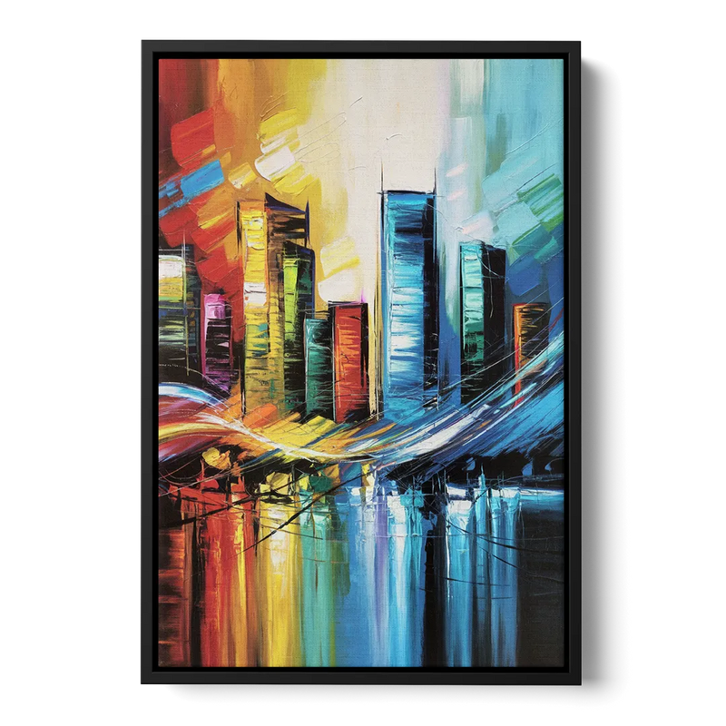 Houston Urban Energy - Black Frame Canvas