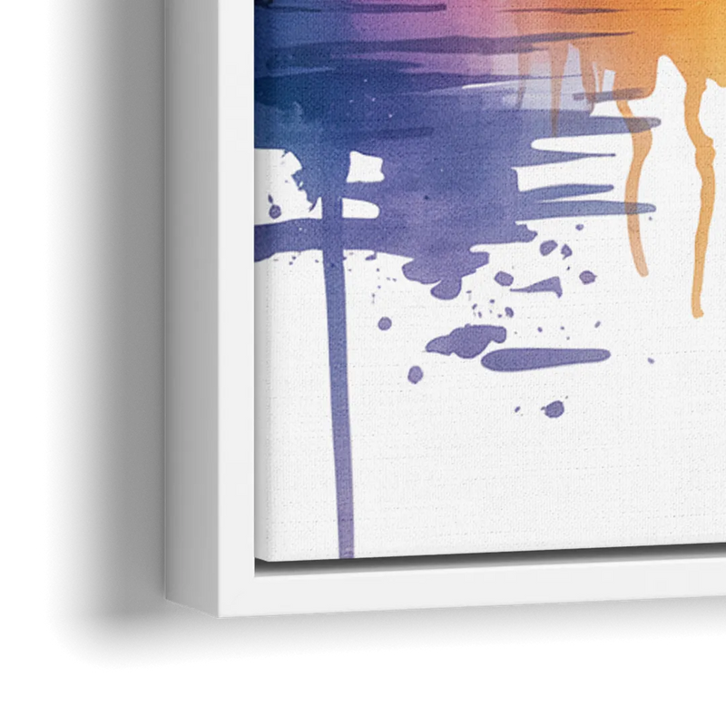 Toronto Skyline at Night - Close-Up White Frame Canvas