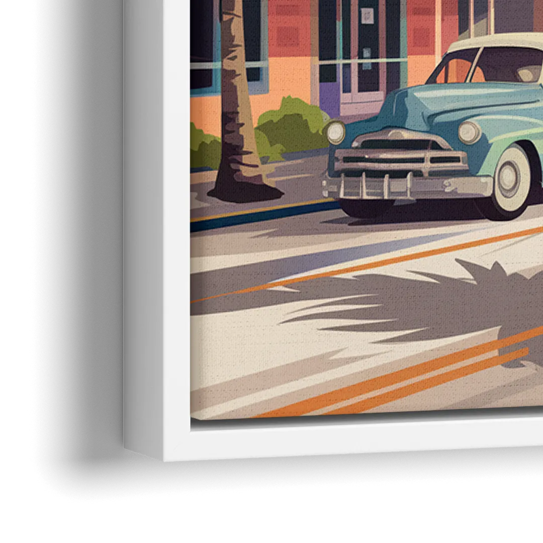 Miami Art Deco District - Close-Up White Frame Canvas