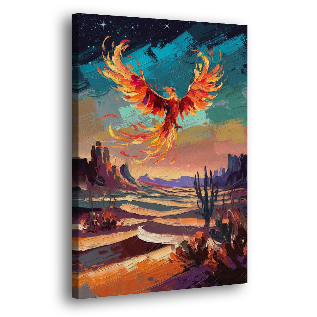 Phoenix Rising Desert Colors - Canvas Print Art Sides