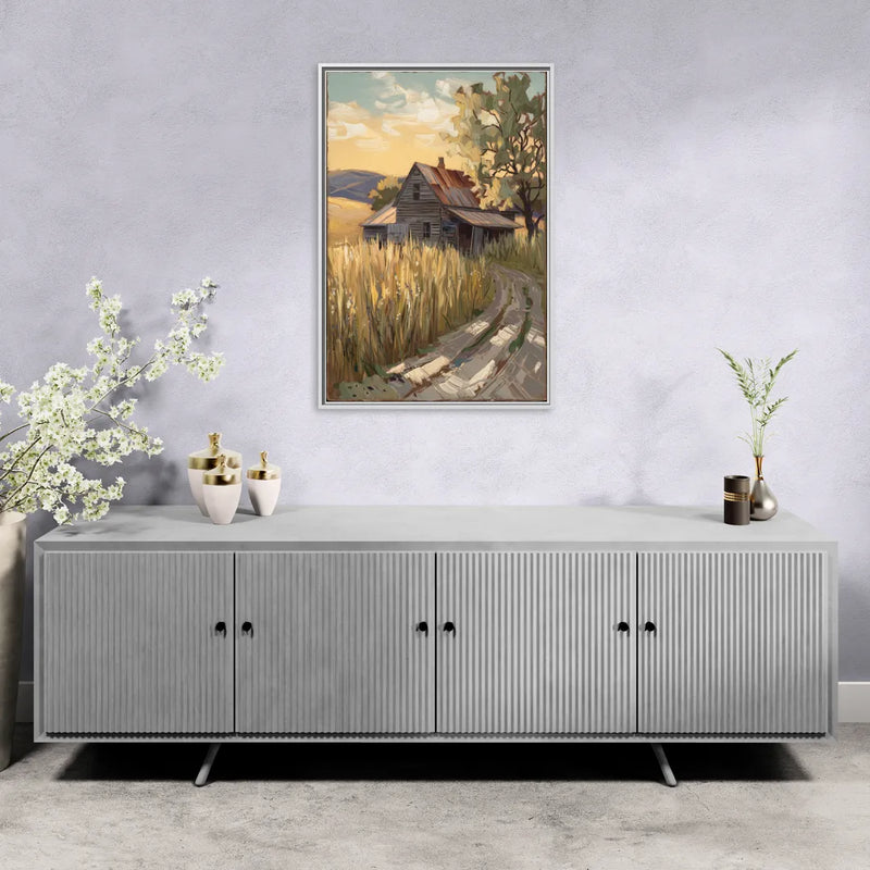 Burlington Rustic Charm - Living Room White Frame Canvas