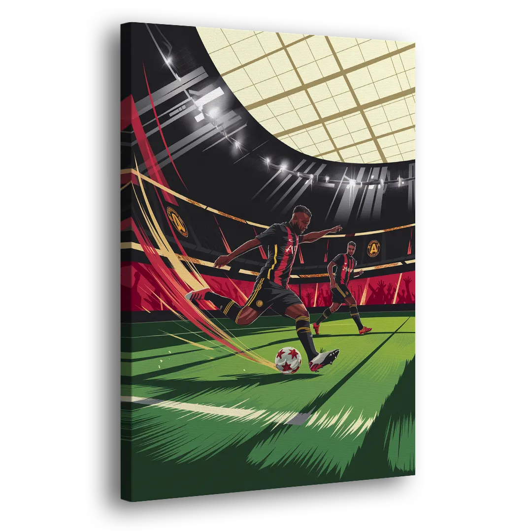 Atlanta United Soccer Action - Canvas Print Art Sides