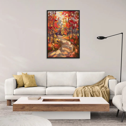 Eugene Autumn Scene - Living Room Black Frame Canvas