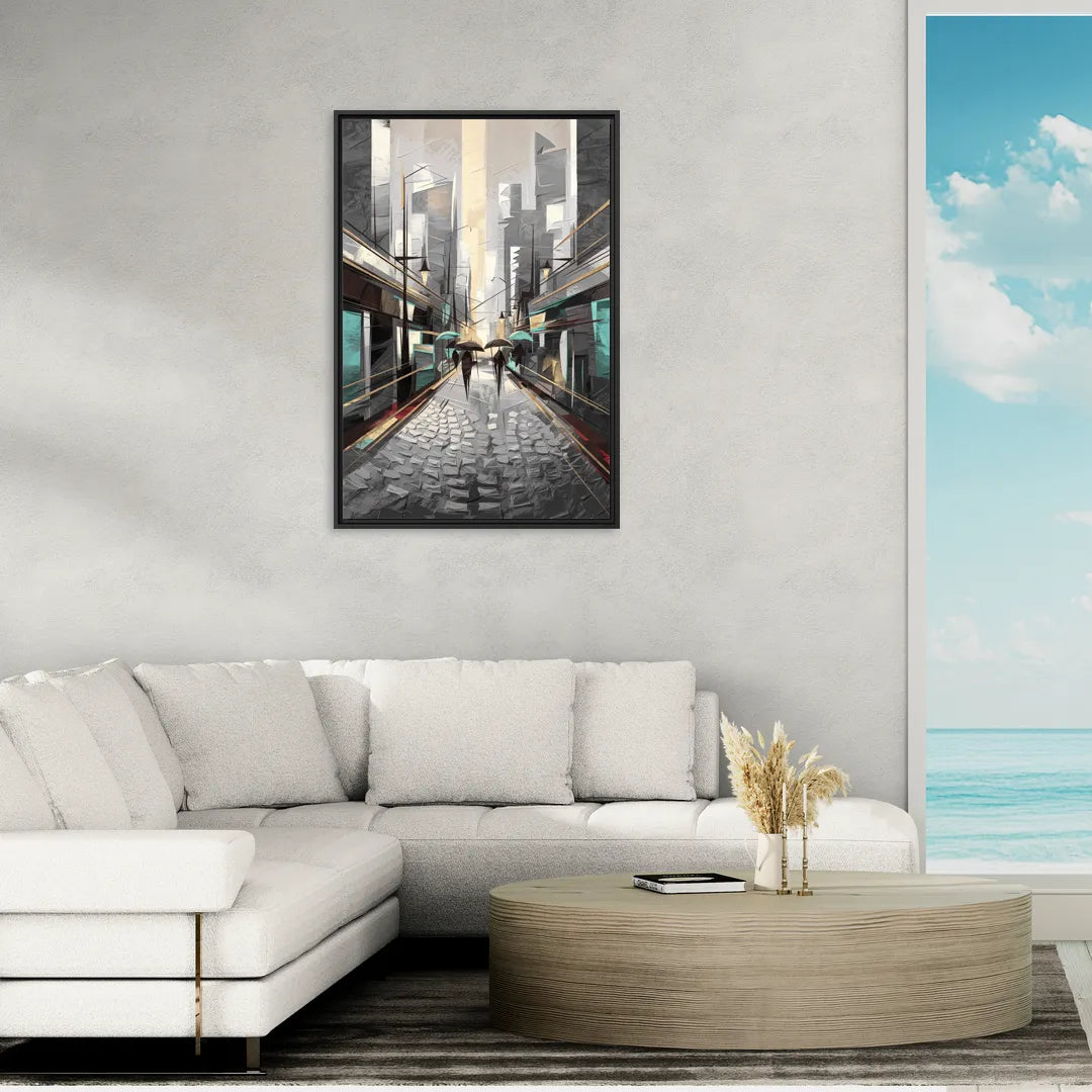 Camden Urban Charm - Living Room Black Frame Canvas