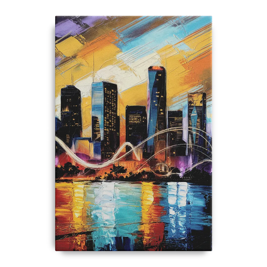 Houston Artistic Skyline - Canvas Wall Art