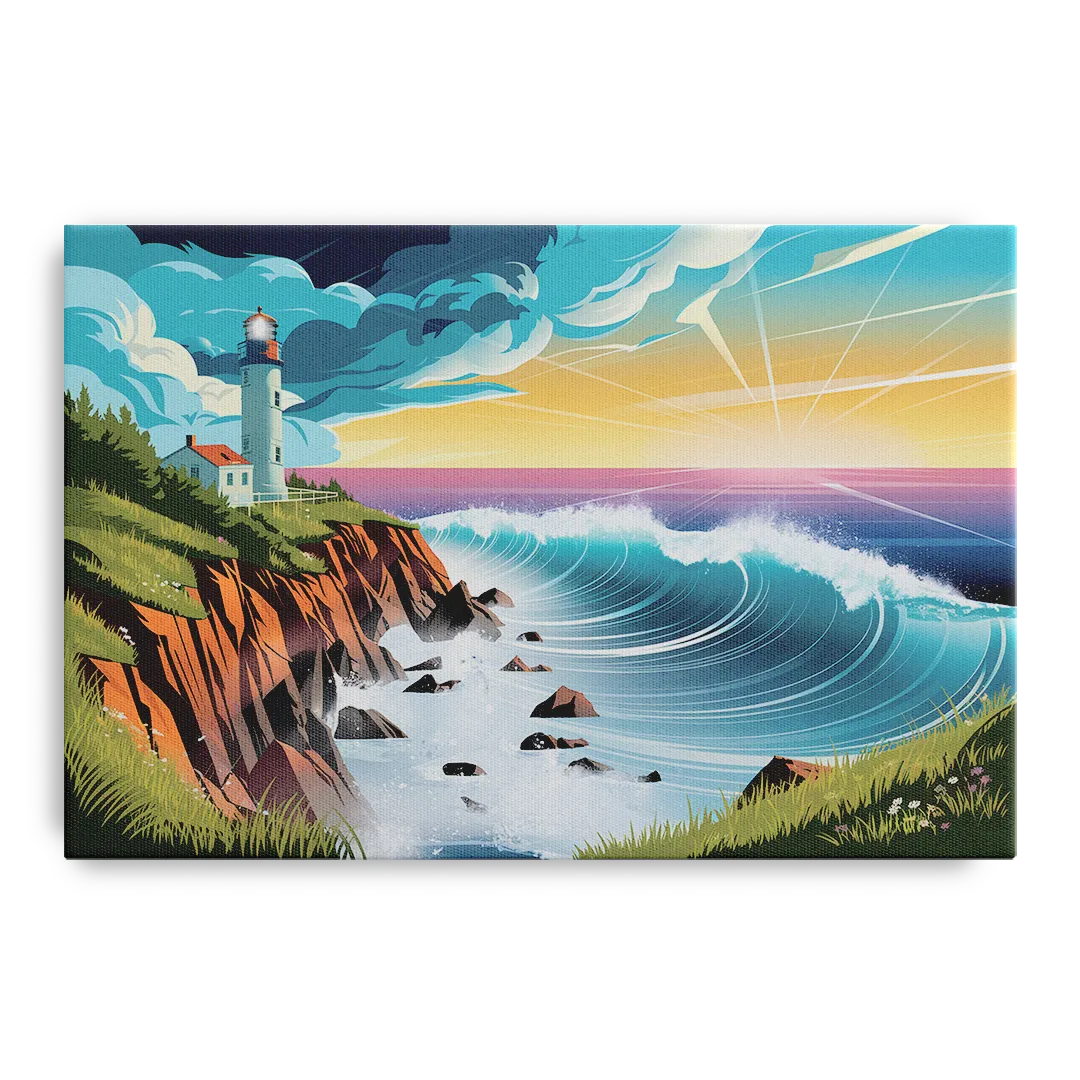 Seaside Lighthouse View - Canvas Wall Art
