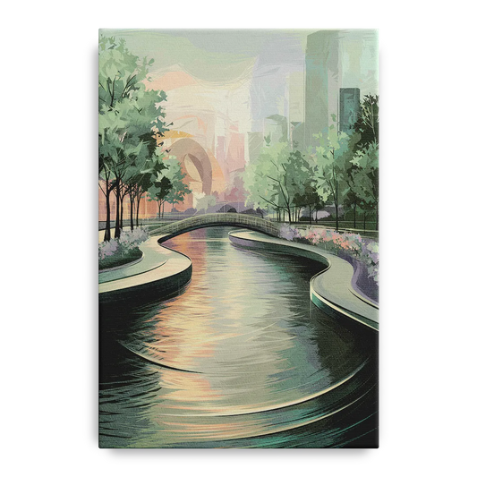 Grand Rapids Riverwalk Serenity - Canvas Wall Art