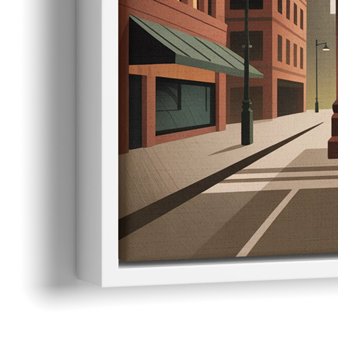 Gastown Steam Clock - Close-Up White Frame Canvas