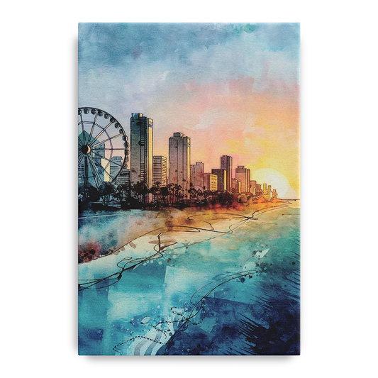 Myrtle Beach Coastal Skyline - Canvas Wall Art