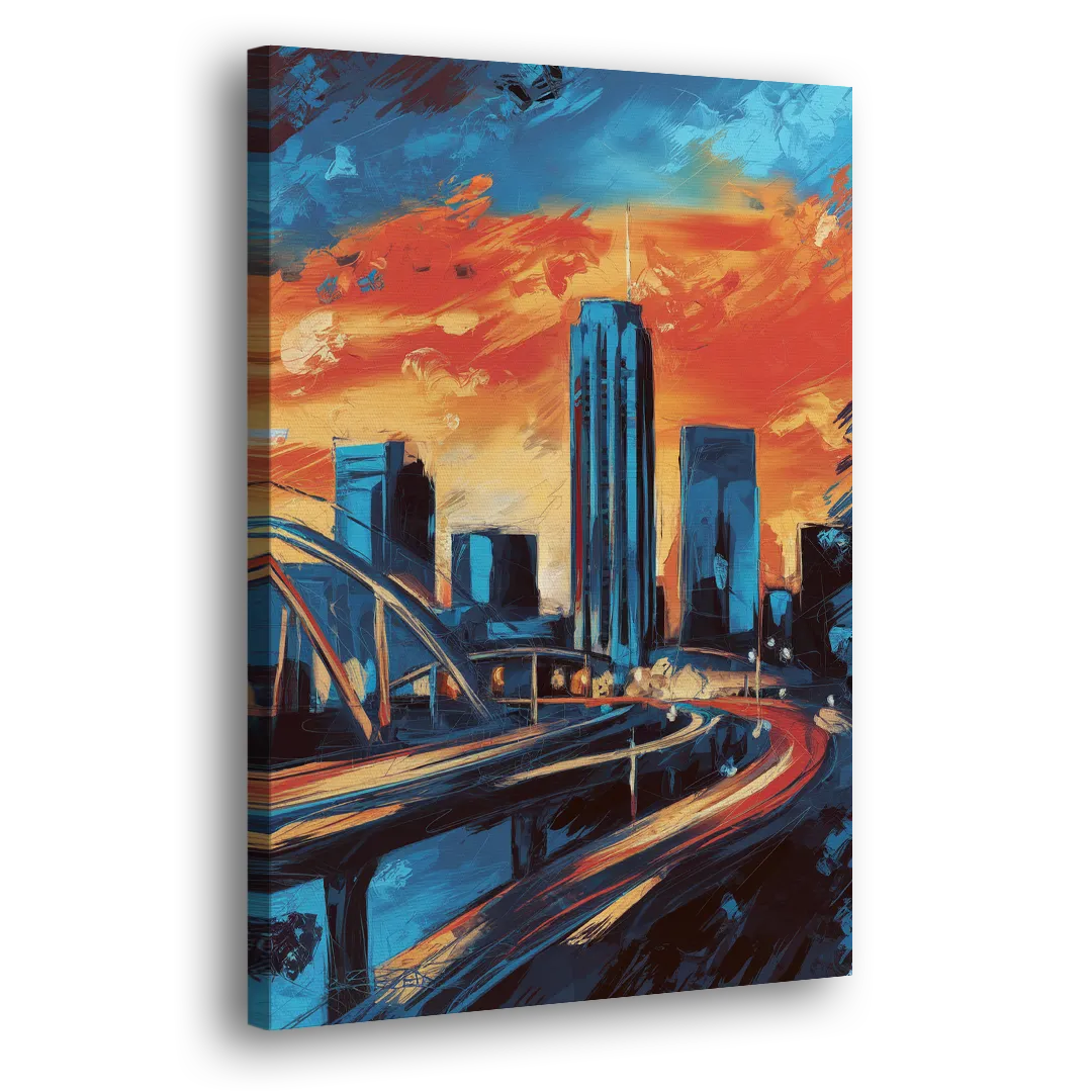 Oklahoma City Thunder Skyline - Canvas Print Art Sides