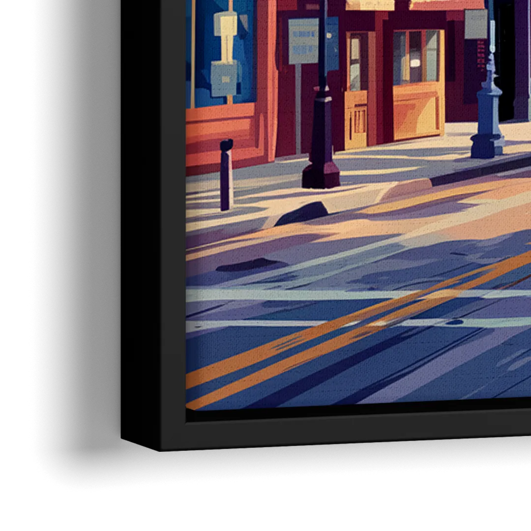 Park City Scenic Downtown - Close-Up Black Frame Canvas