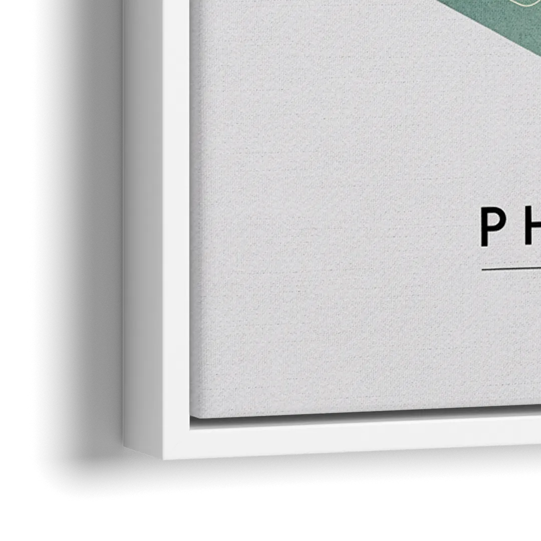 Phoenix Arizona Map Design - Close-Up White Frame Canvas