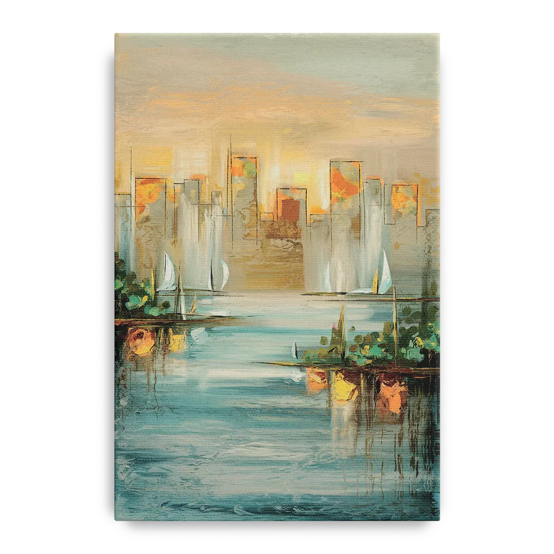 Buffalo Waterfront Tranquility - Canvas Wall Art