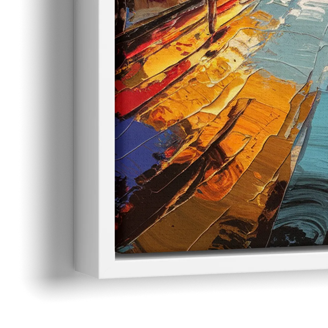 Las Vegas Fremont Street - Close-Up White Frame Canvas