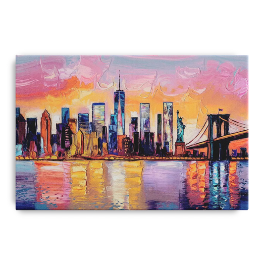 New York City Artistic Watercolor View - Canvas Wall Art