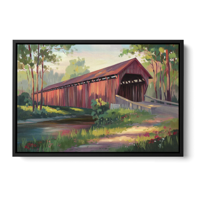 Ashland Covered Bridge - Black Frame Canvas