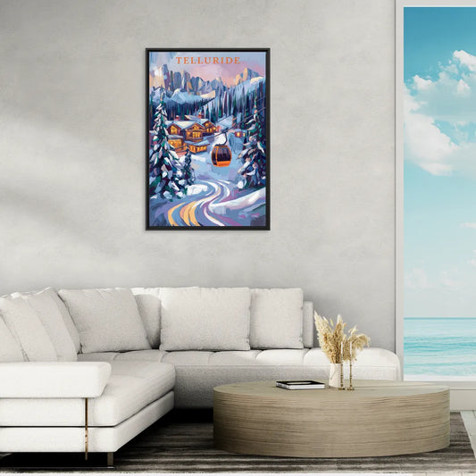 Telluride Winter Wonderland - Living Room Black Frame Canvas
