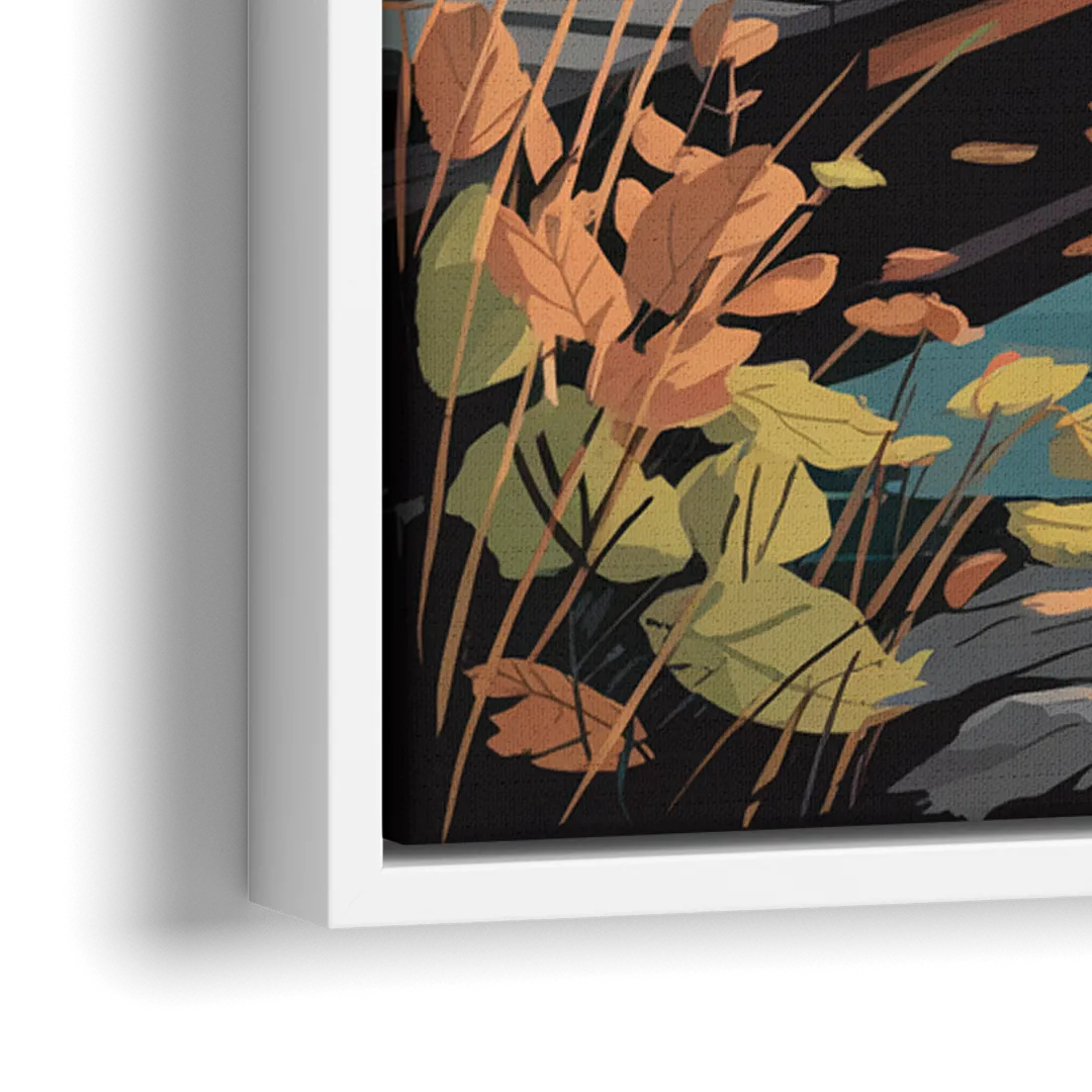 Ontario Lakeside Bliss - Close-Up White Frame Canvas