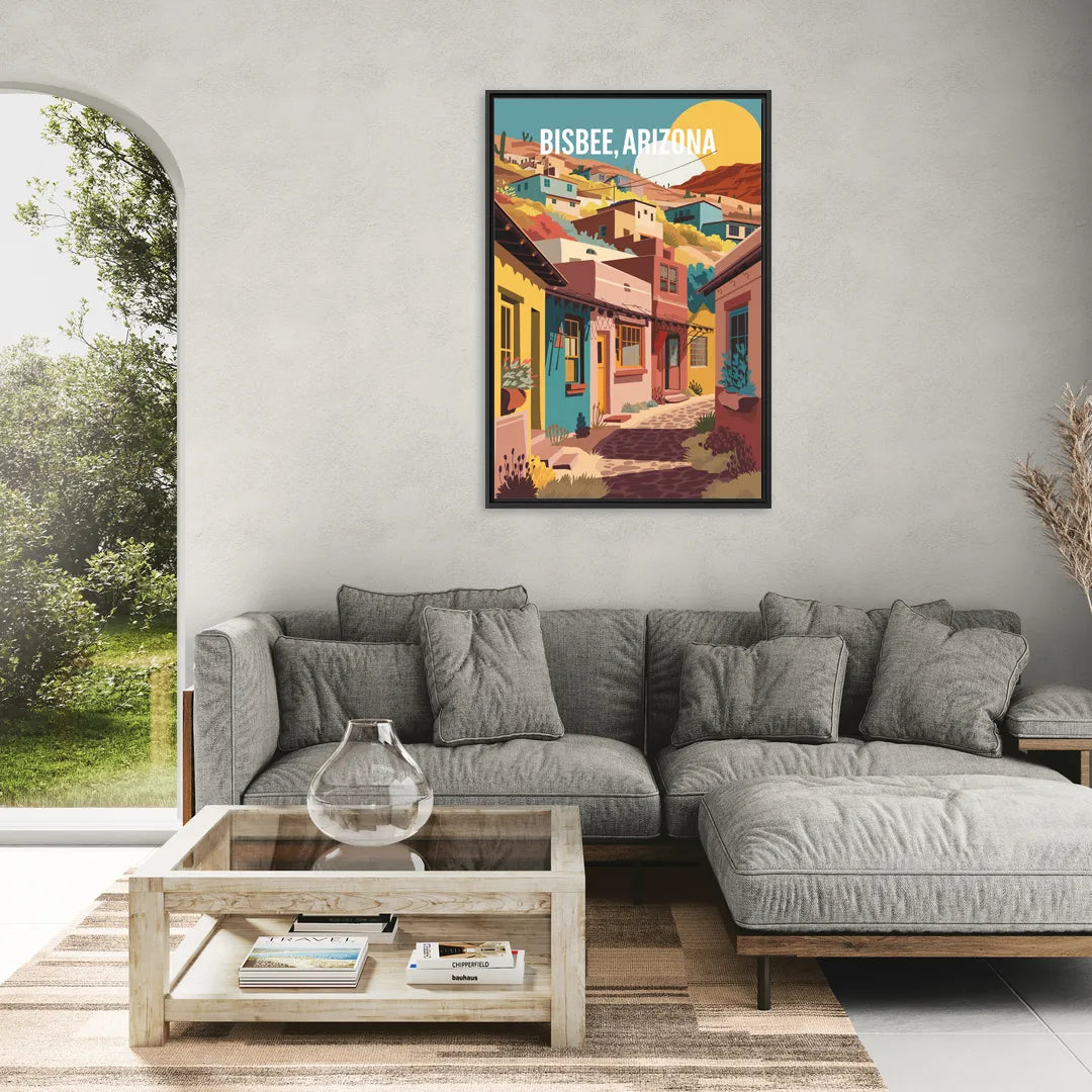 Bisbee Artistic Alleyways - Living Room Black Frame Canvas