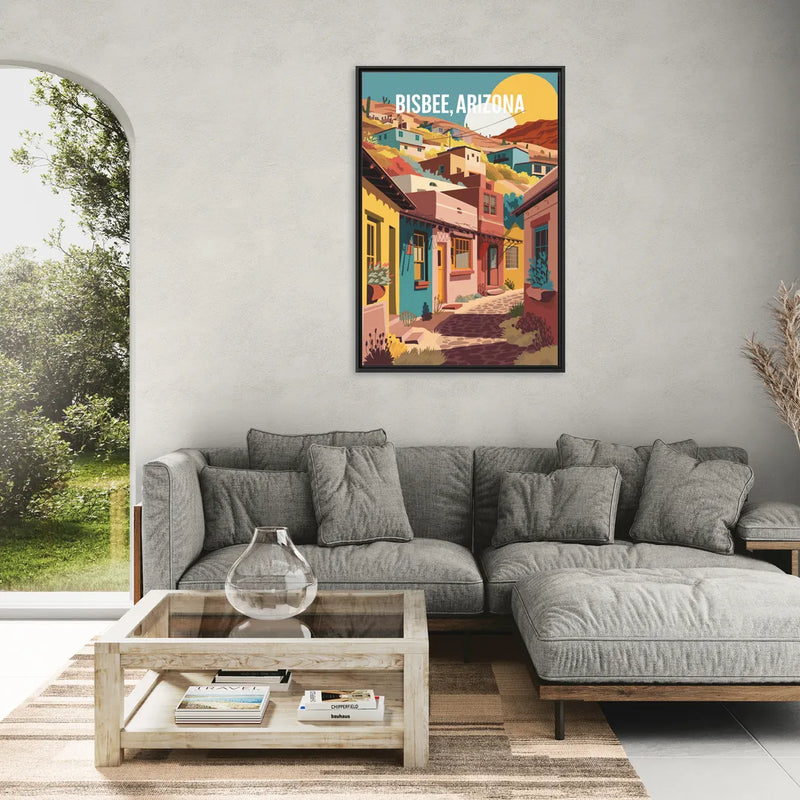 Bisbee Artistic Alleyways - Living Room Black Frame Canvas