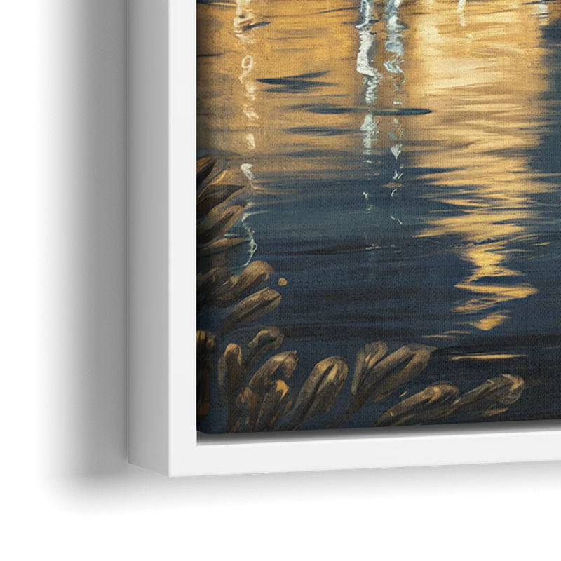 Louisville Downtown Skyline - Close-Up White Frame Canvas