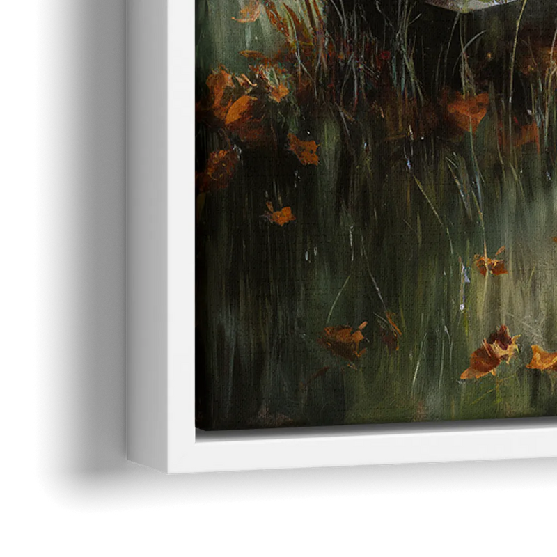 Tombstone Eerie Twilight - Close-Up White Frame Canvas