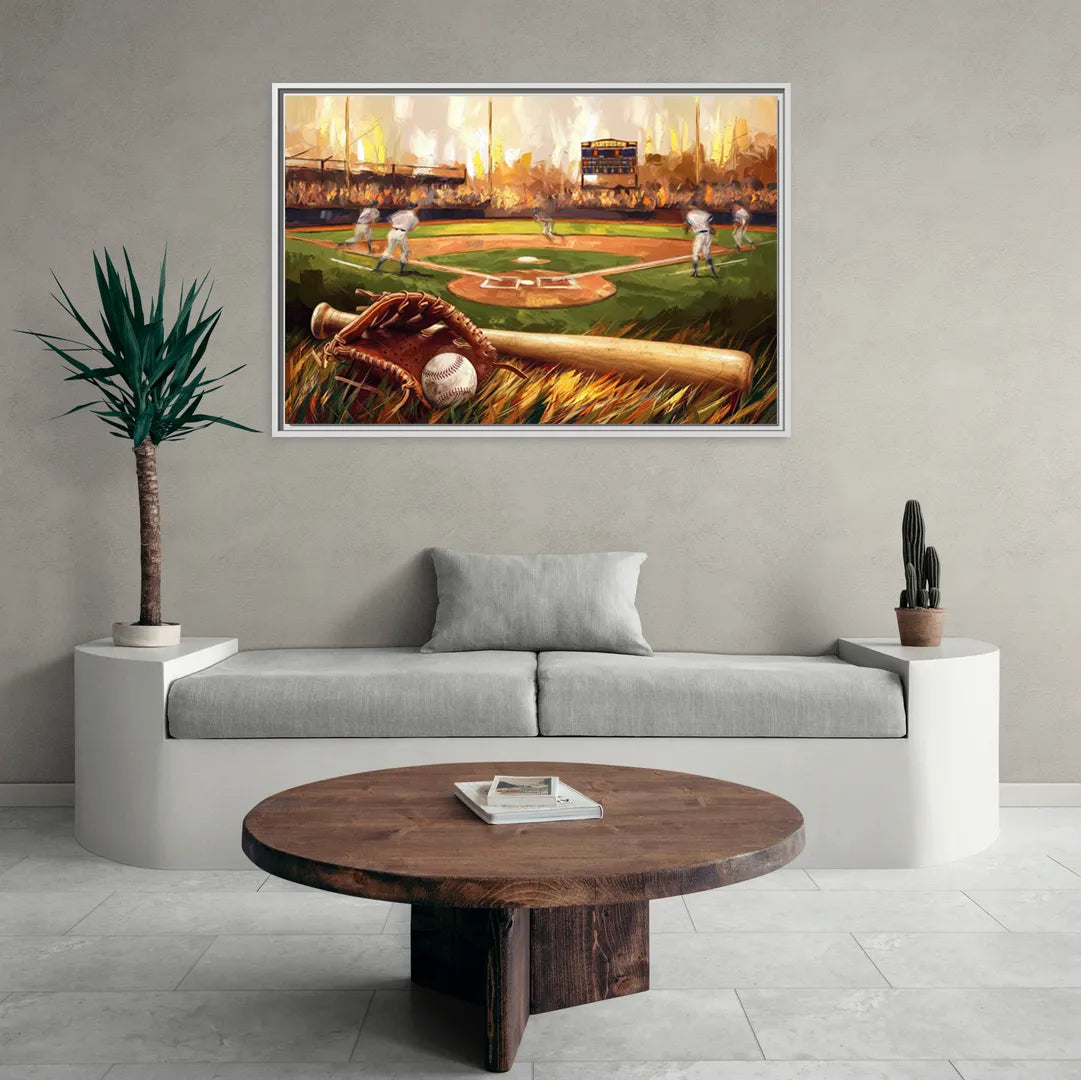 Greensboro Baseball Heritage - Living Room White Frame Canvas