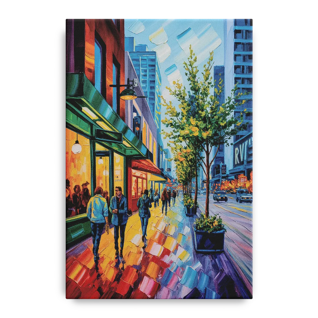 Robson Street Vancouver - Canvas Wall Art