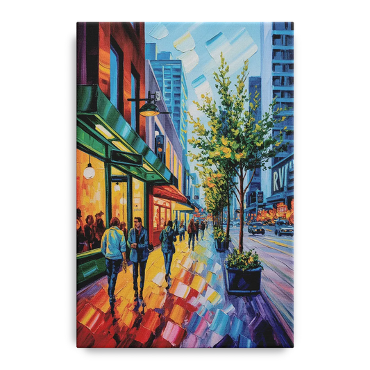 Robson Street Vancouver - Canvas Wall Art
