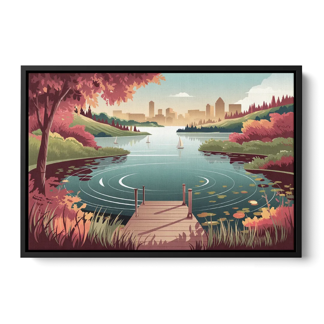 Madison Scenic Lakeshores - Black Frame Canvas