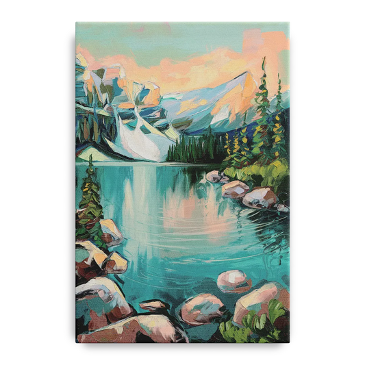 Lake Tahoe Scenic Panorama - Canvas Wall Art