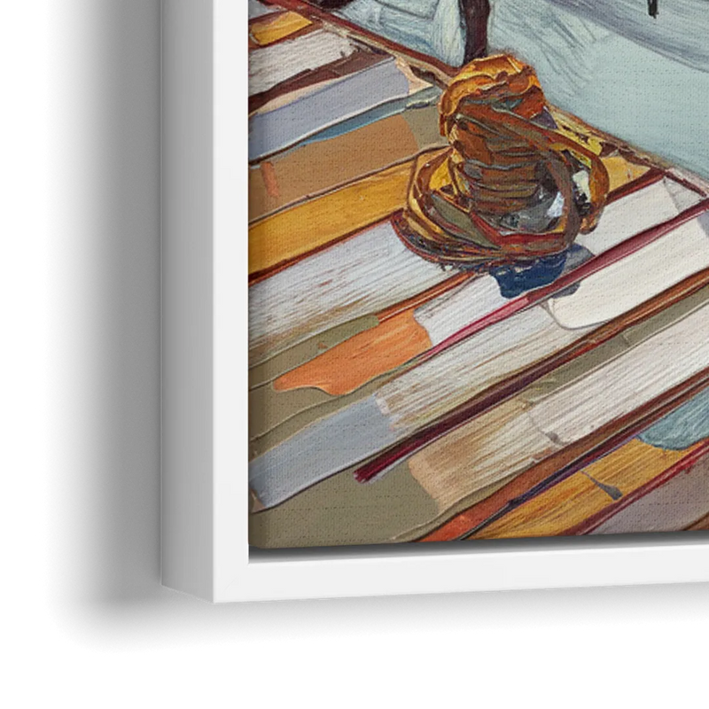 Camden Scenic Harbor View - Close-Up White Frame Canvas