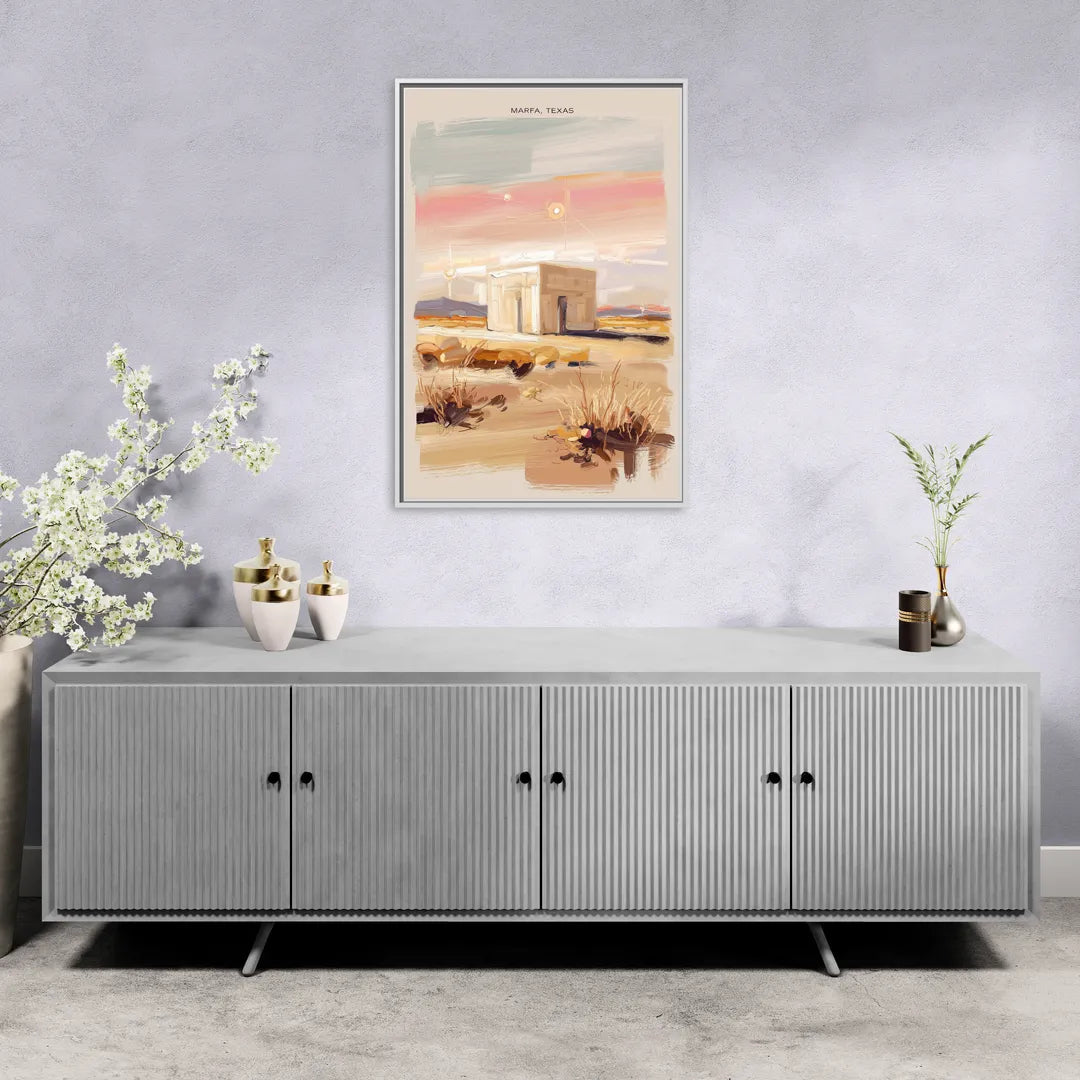 Marfa Scenic Beauty - Living Room White Frame Canvas