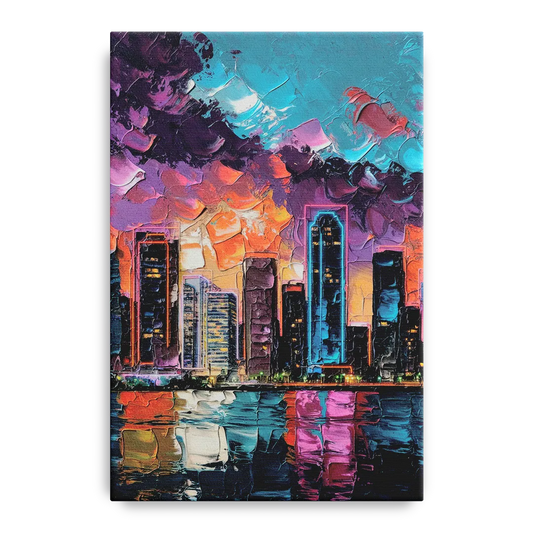 Miami Iconic Skyline - Canvas Wall Art
