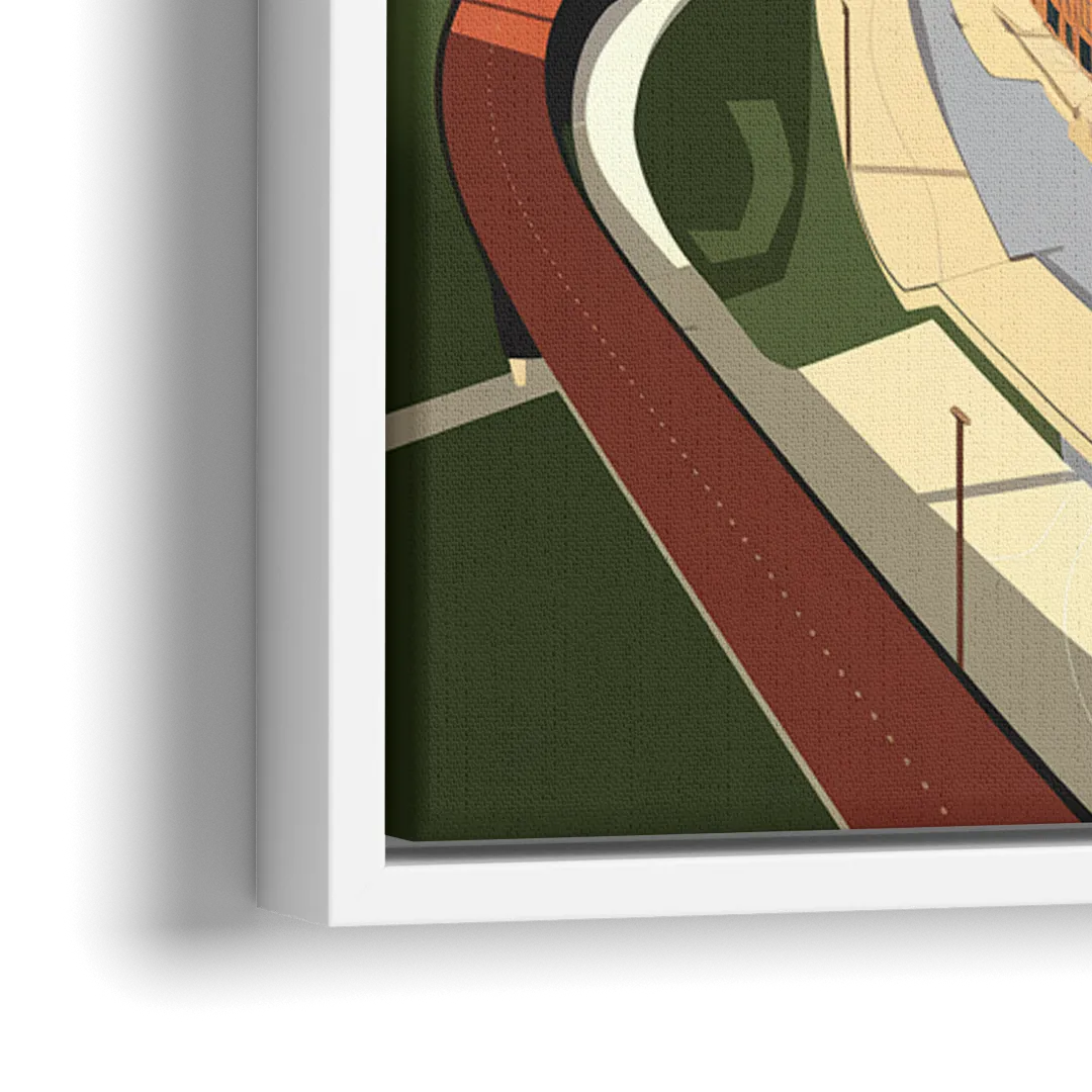 Camden Yards Baseball Stadium - Close-Up White Frame Canvas