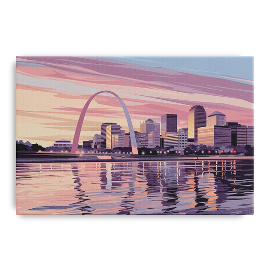 St. Louis Riverfront Panorama - Canvas Wall Art