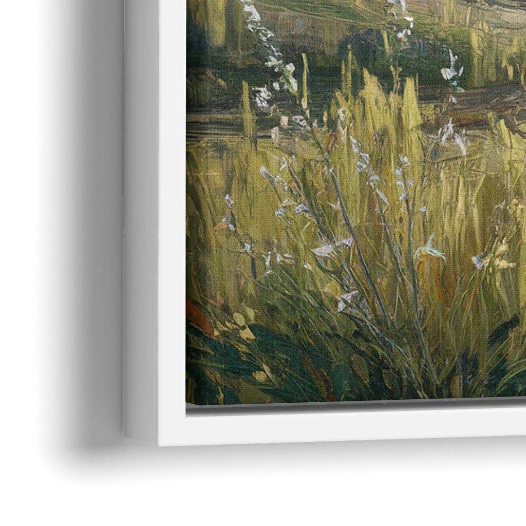 Lubbock Prairie Landscape - Close-Up White Frame Canvas