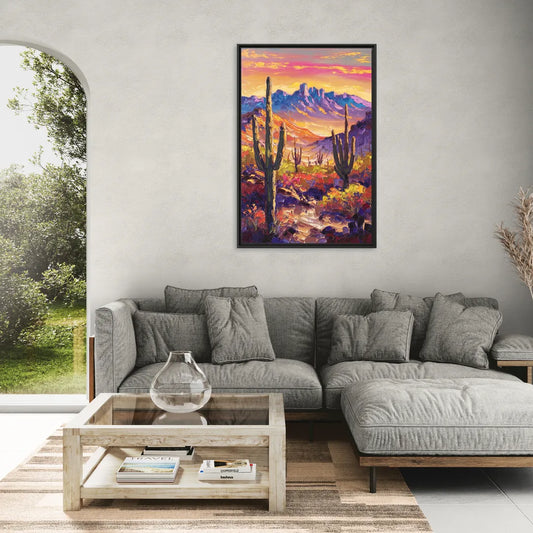 Phoenix Arizona Scenic Views - Living Room Black Frame Canvas