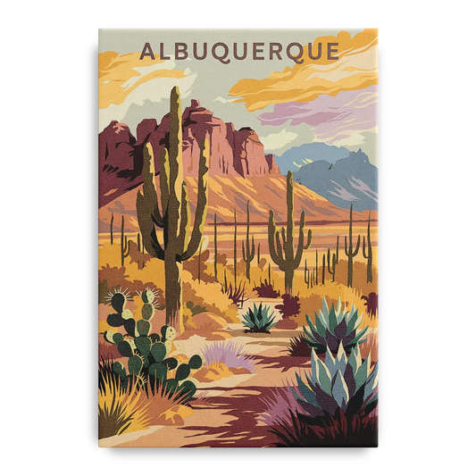 Albuquerque Desert Landscape - Canvas Wall Art