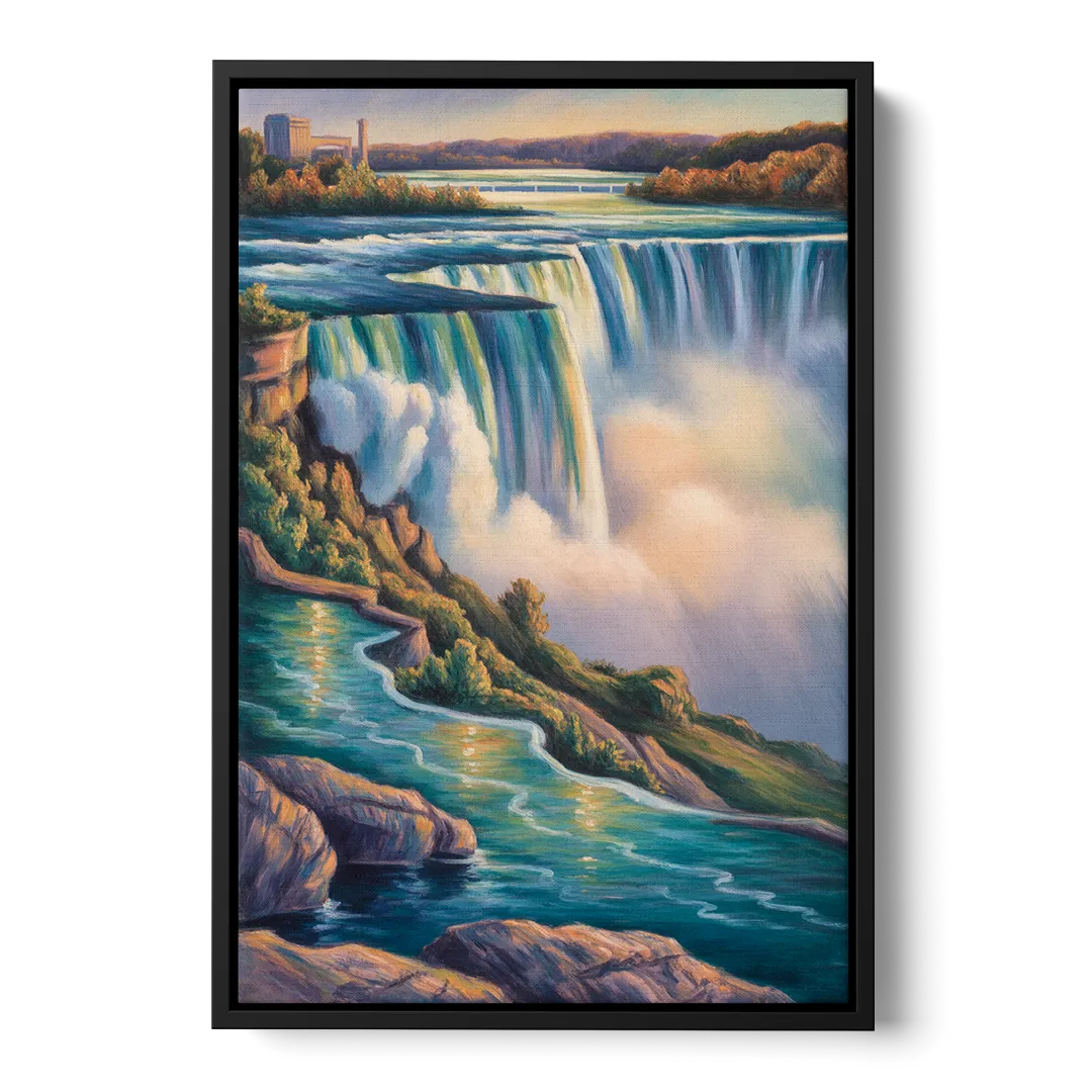 Niagara Falls Water Mist - Black Frame Canvas