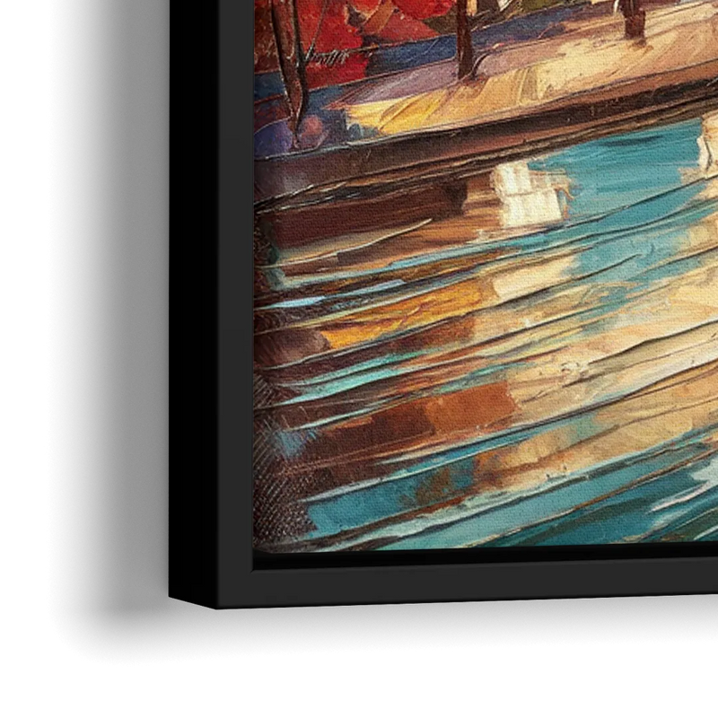 Grand Rapids Urban River Views - Close-Up Black Frame Canvas