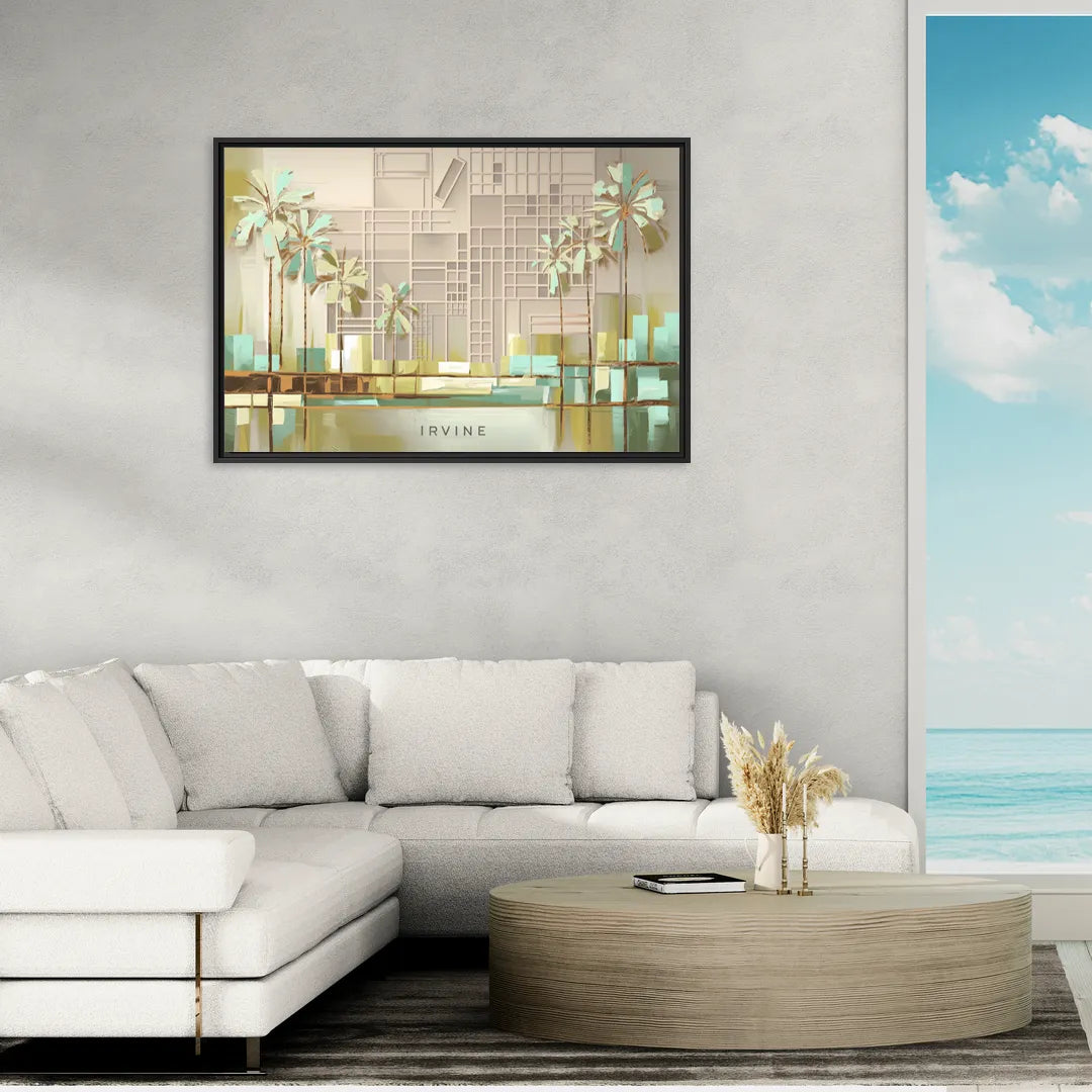 Irvine Urban Landscape - Living Room Black Frame Canvas