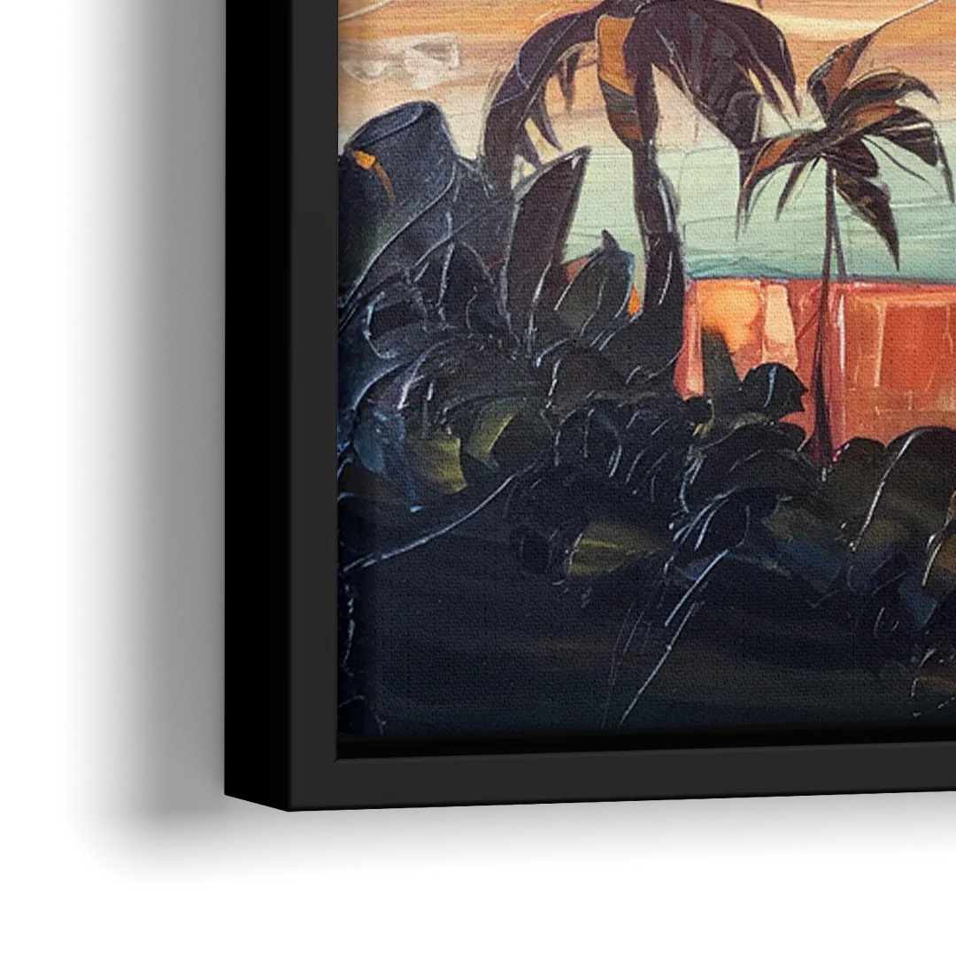 San Jose Downtown Skyline - Close-Up Black Frame Canvas