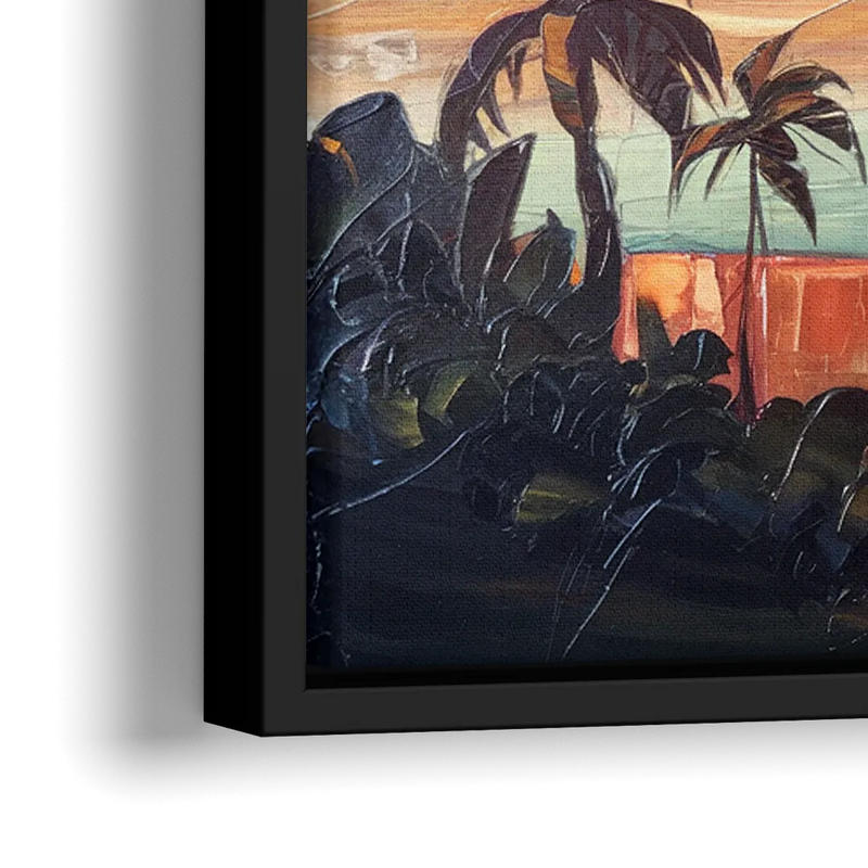 San Jose Downtown Skyline - Close-Up Black Frame Canvas