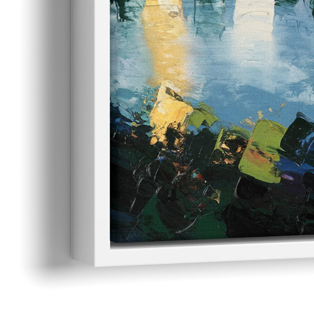 Ashland Skyline at Sunset - Close-Up White Frame Canvas