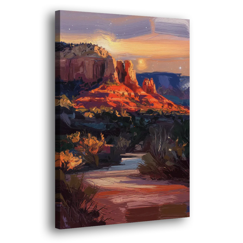 Sedona Evening Sky Glow - Canvas Print Art Sides